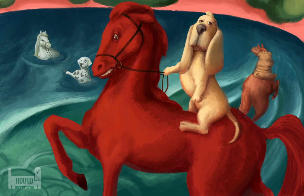 Inspired by art: The bathing of a Red Horse - №1